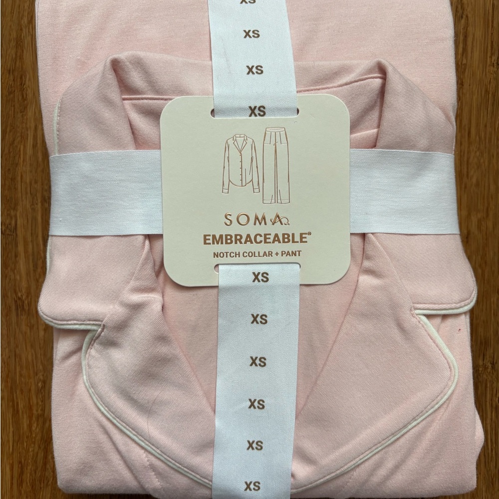 Soma Embraceable Notch Collar Pajama Set - Soft Pink